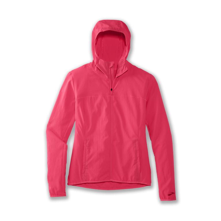 Brooks CANOPY Running Jackets Womens Sale - Fluoro Pink (CUK468913)